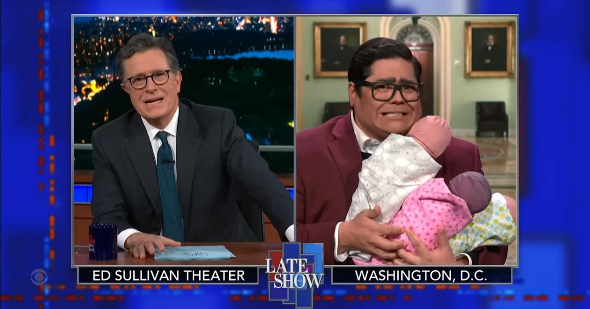 Stephen Colbert Lets Harvey Guillén’s George Santos Make Their Case