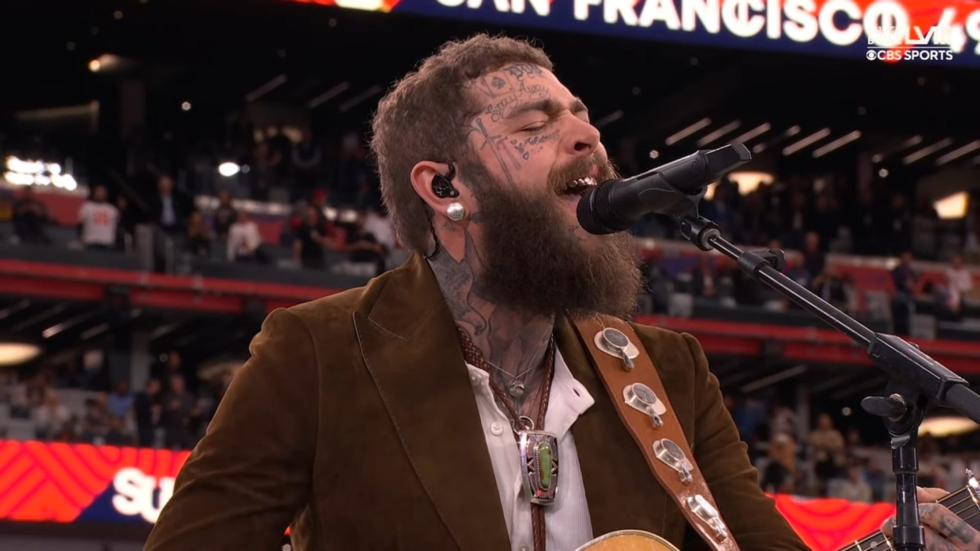 Super Bowl LVIII: Watch Post Malone Perform "America the Beautiful"