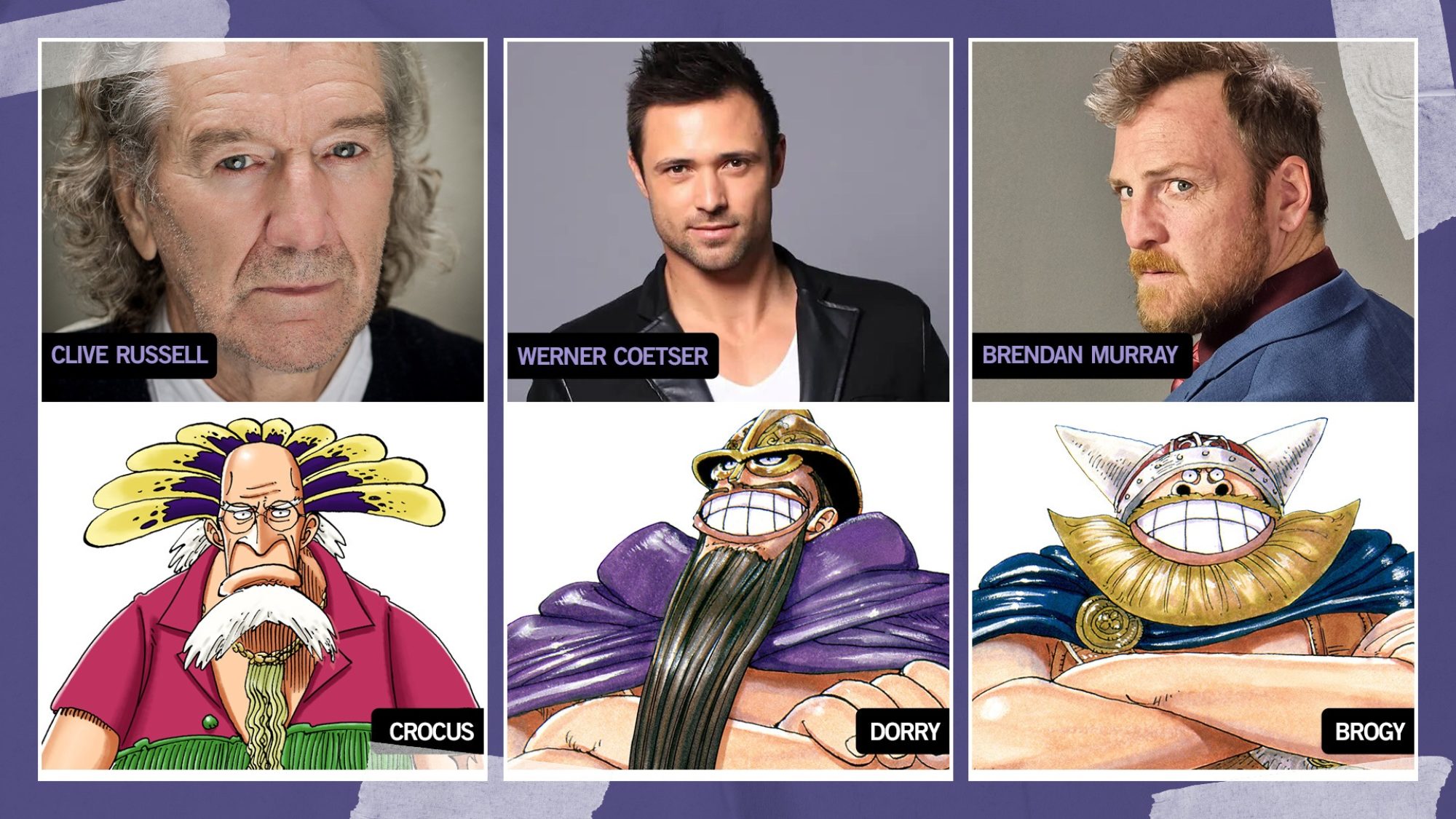 One Piece Season 2: Meet Coetser/Dorry, Murray/Brogy, Russell/Crocus