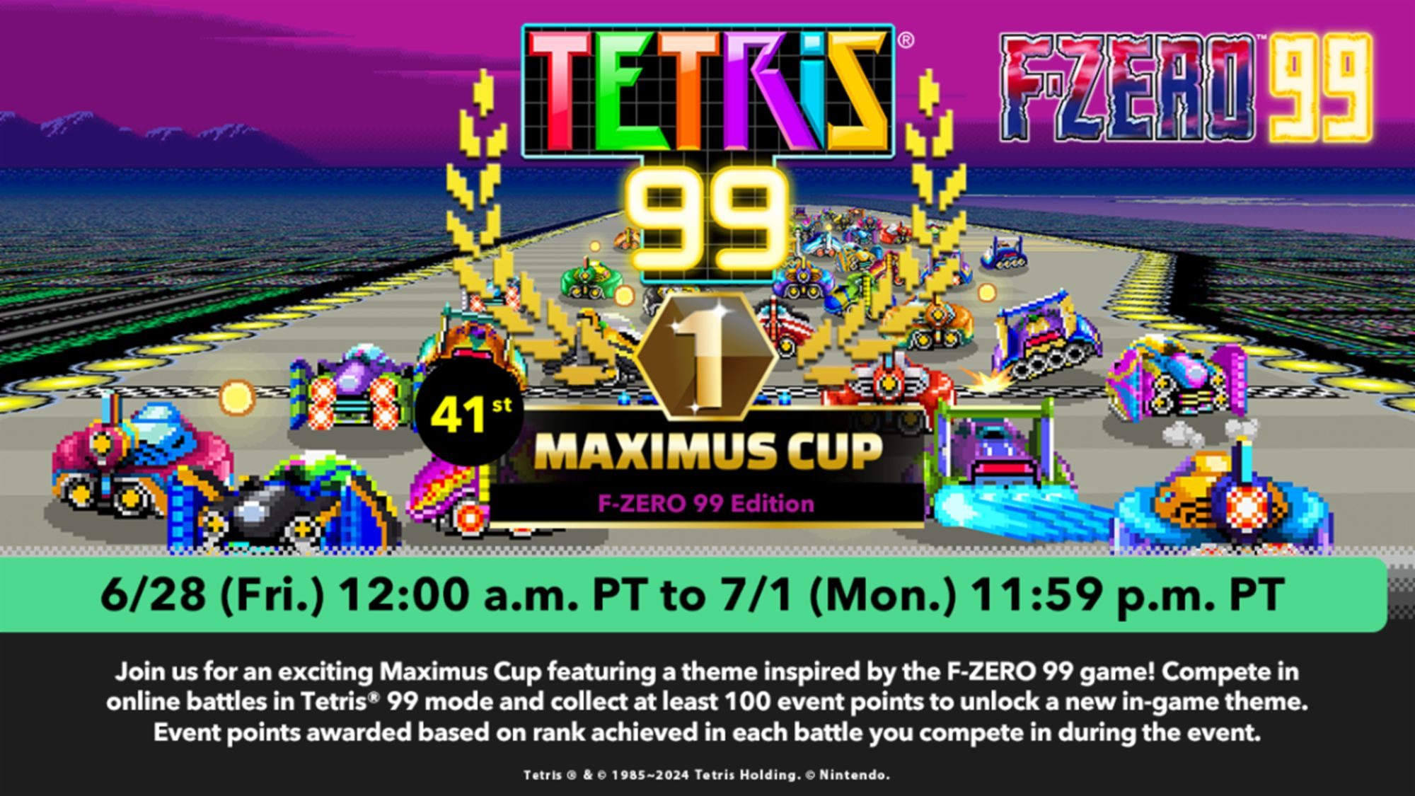 Tetris 99 & F-Zero 99 Collide For The Next Maximus Cup