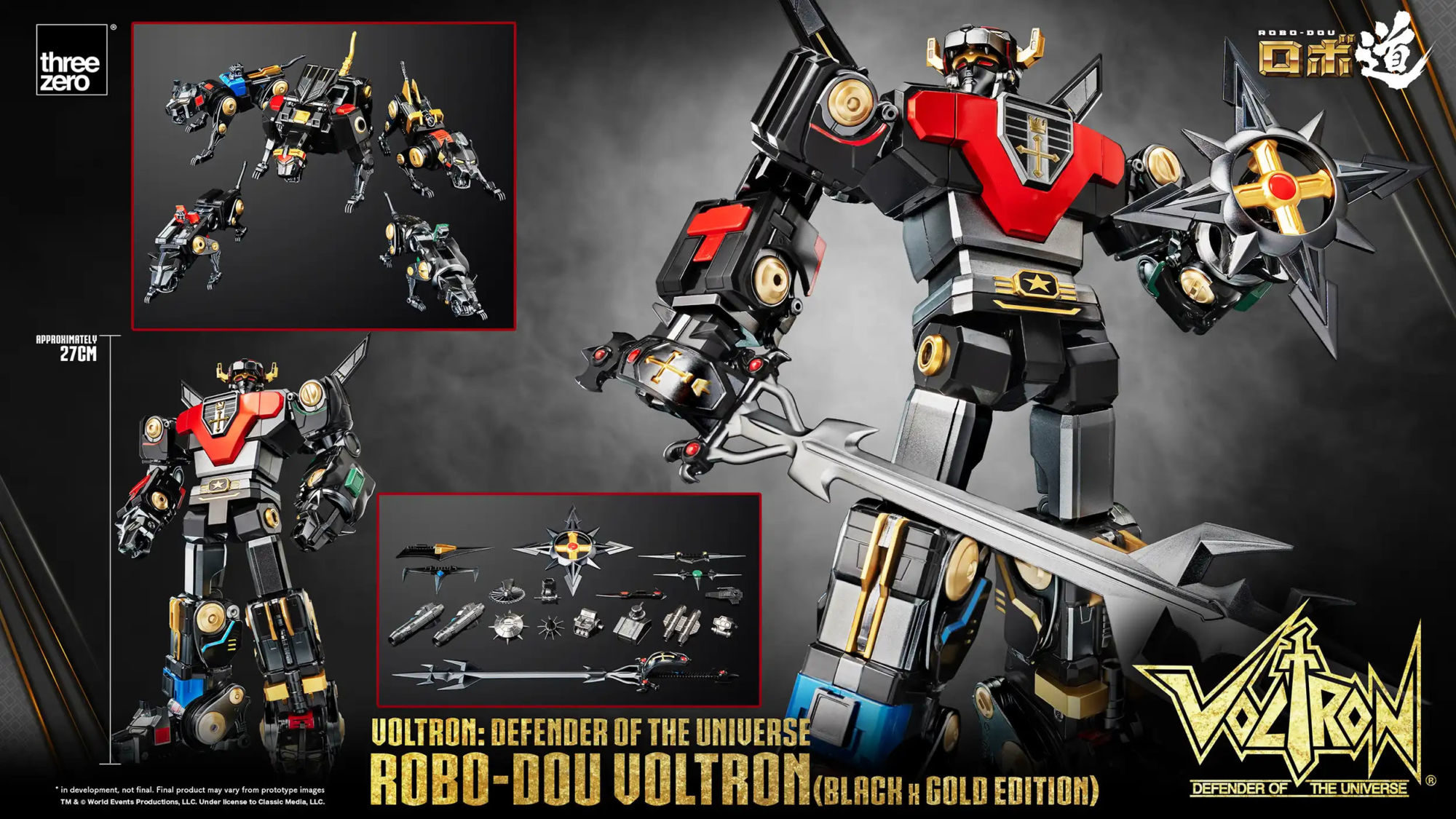 Threezero Debuts Voltron: Defender of the Universe Black & Gold Figure