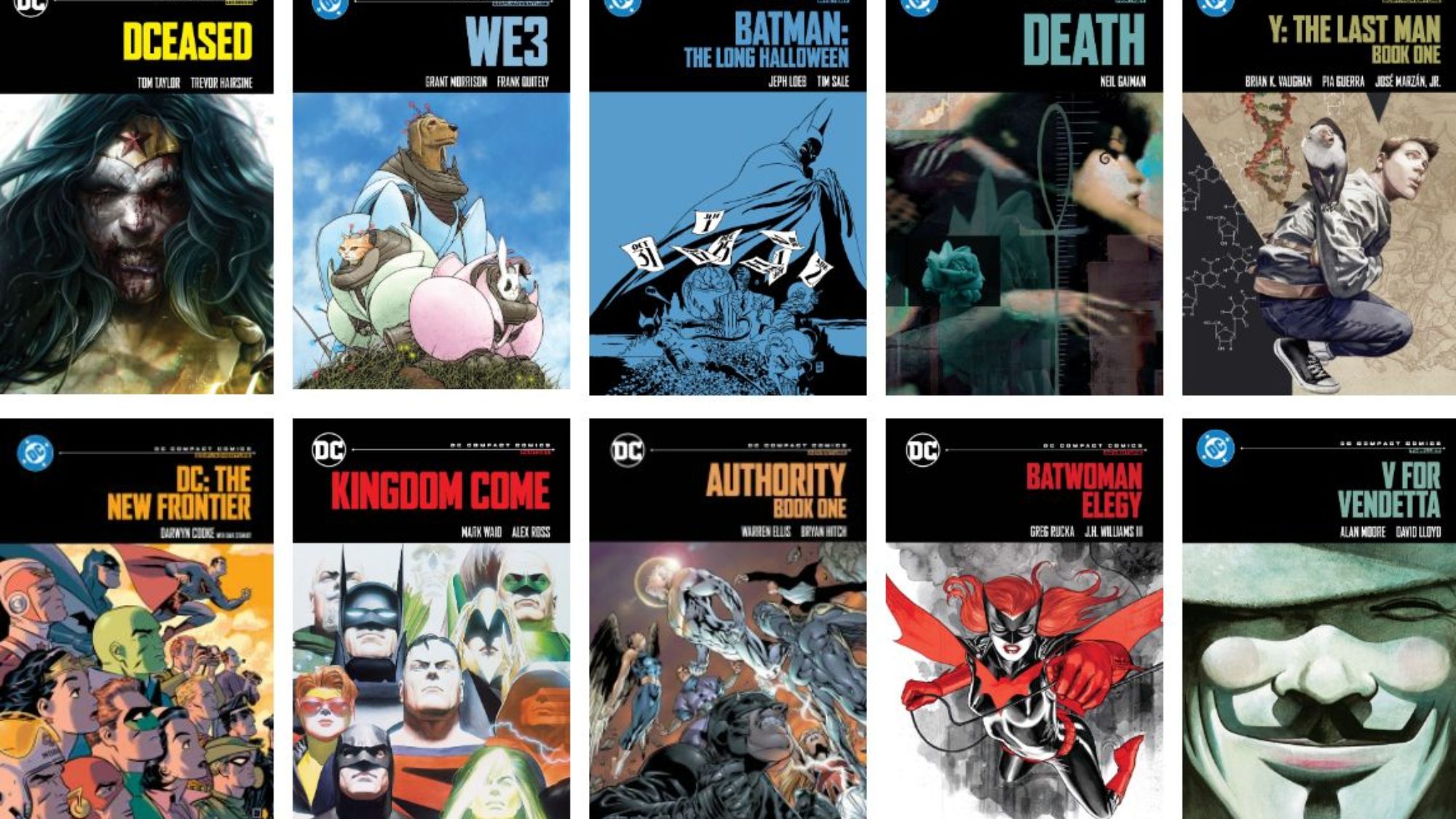 V For Vendetta, We3, Y The Last Man & DCeased Join DC Compact Comics