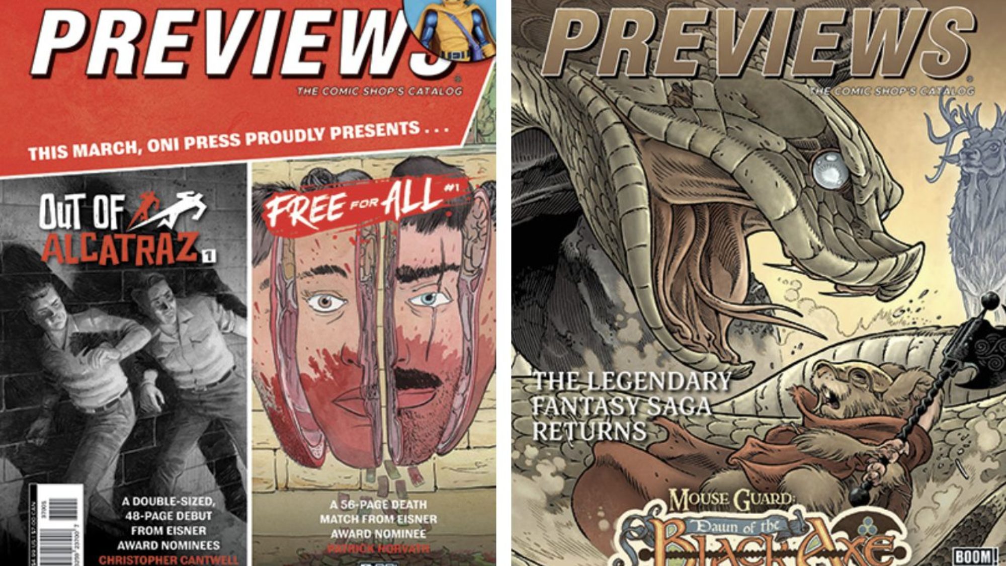 Mouse Guard, Out Of Alacatraz, Free For All on Next Week’s Previews Mouse Guard, Out Of Alacatraz, Free For All on Next Week’s Previews