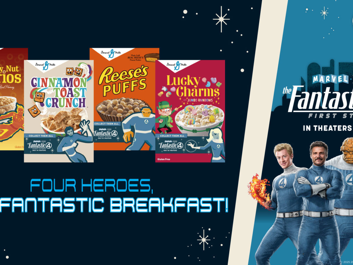 Fantastic Four: First Steps Grace Four Boxes of General Mills Cereal