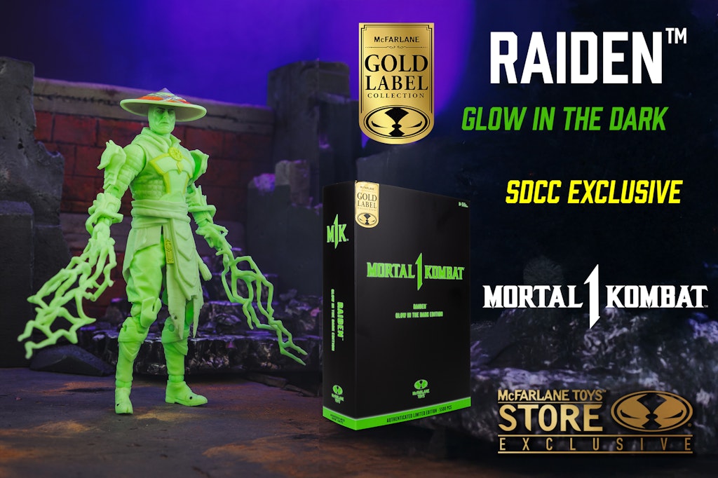 McFarlane Toys Electrifies with SDCC Mortal Kombat GITD Raiden
