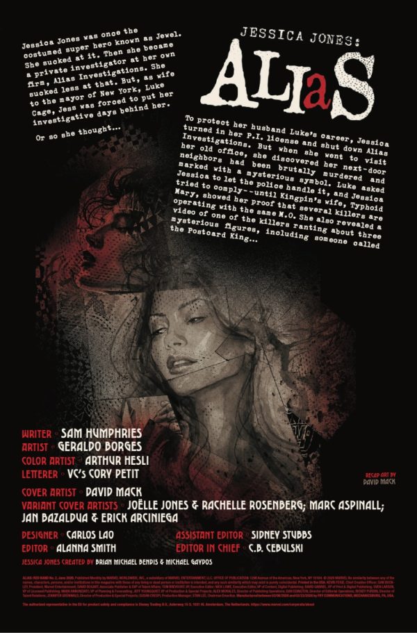 Interior preview page from ALIAS: RED BAND #2 DAVID MACK COVER
