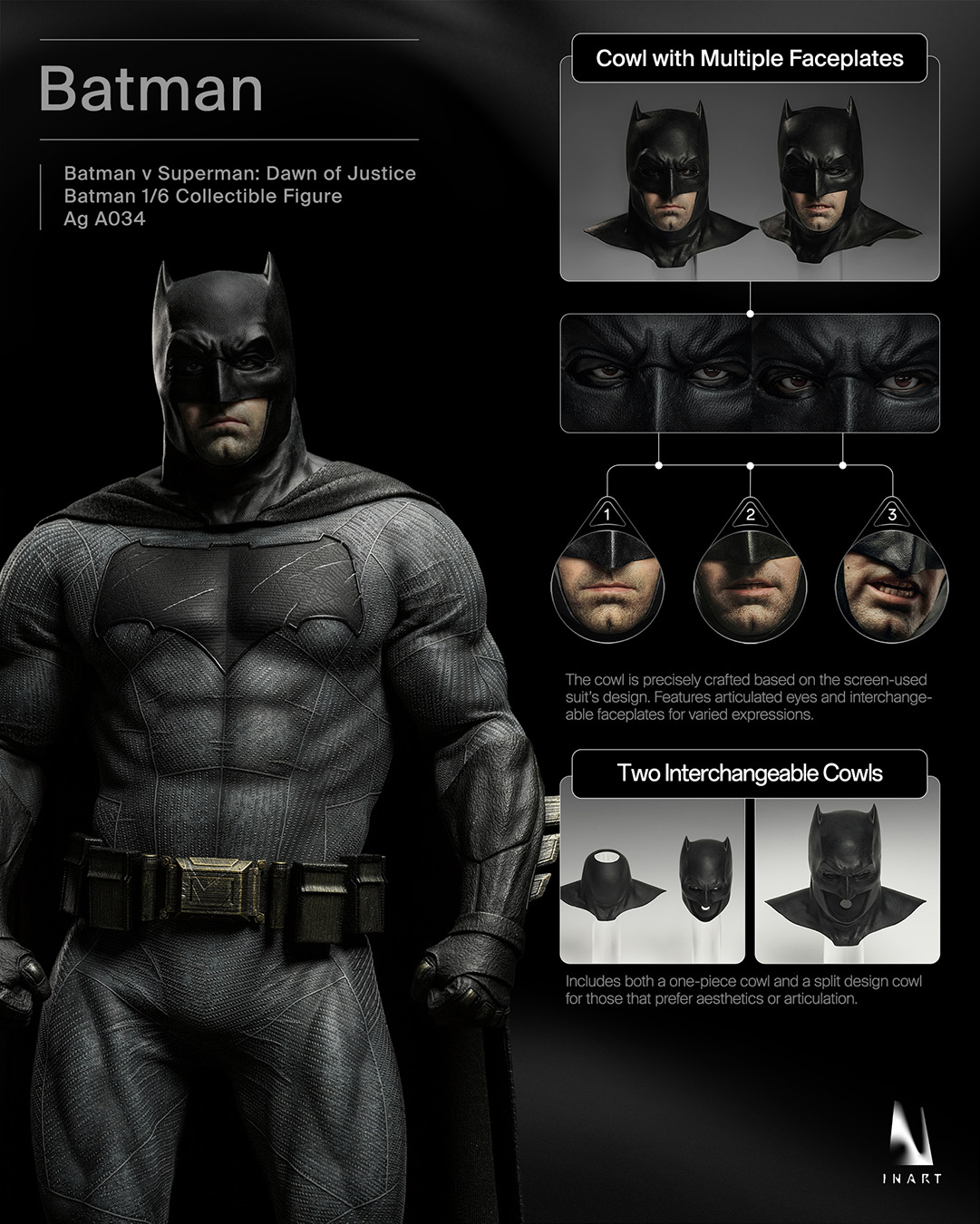Queen Studios Reveals New BvS: Dawn of Justice InArt 1/6 Batman