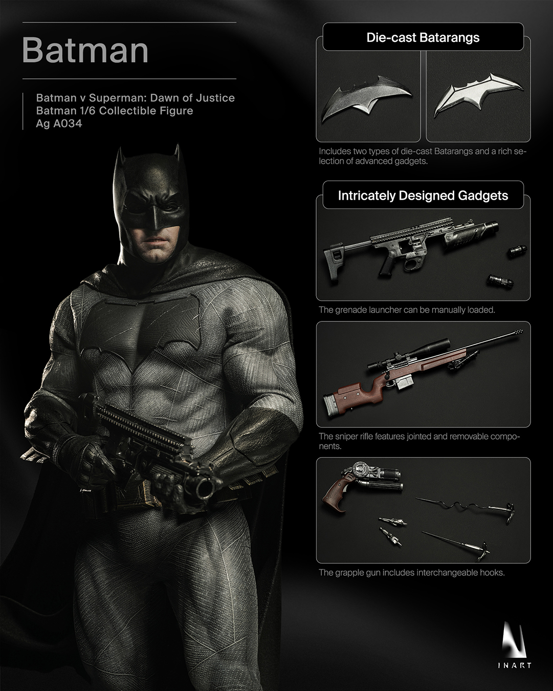 Queen Studios Reveals New BvS: Dawn of Justice InArt 1/6 Batman