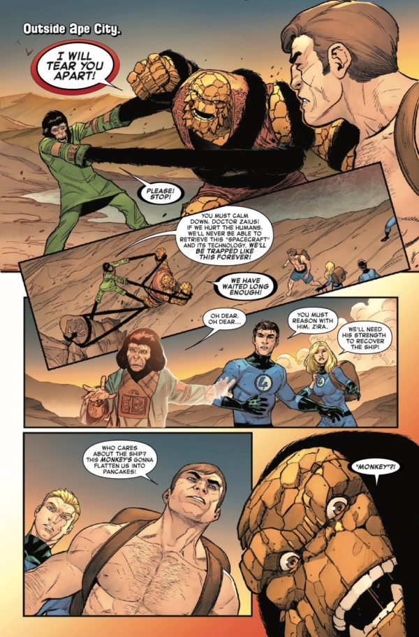 Interior preview page from PLANET OF THE APES VS. FANTASTIC FOUR #3 GREG LAND COVER