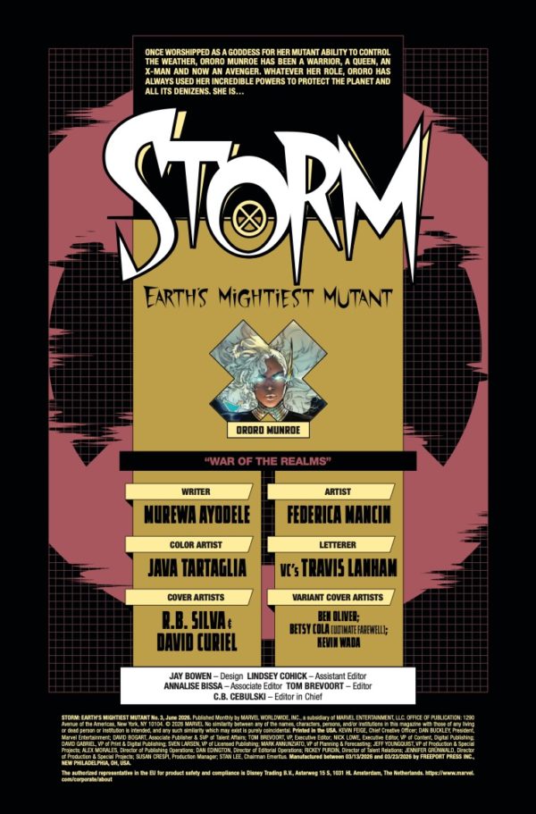 Interior preview page from STORM: EARTH'S MIGHTIEST MUTANT #3 R.B. SILVA COVER
