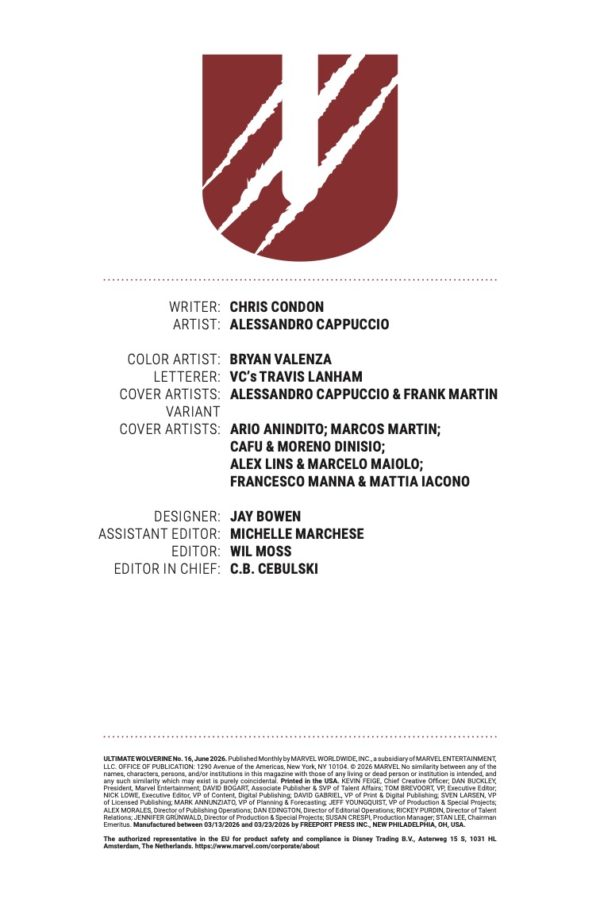 Interior preview page from ULTIMATE WOLVERINE #16 ALESSANDRO CAPPUCCIO COVER